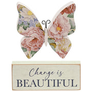 Vintage Floral Butterfly & Block Sitters  (Set of 2) (3 Count Assortment)