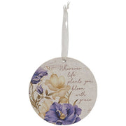 Blossoming Words Vintage Round Ornament  (3 Count Assortment)