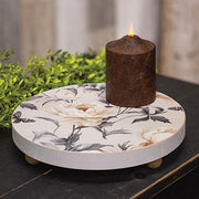 Vintage White Peony Round Riser