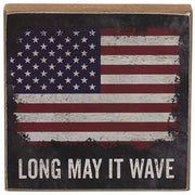 Long May It Wave Square Block Sign  (3 Count Assortment)