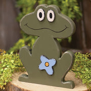 Rustic Wood Smiling Flower Frog Sitter