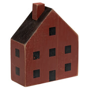 Primitive Burgundy Wood House Block