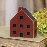 Primitive Burgundy Wood House Block