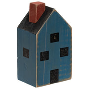 Primitive Blue Wood House Block