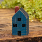 Primitive Blue Wood House Block