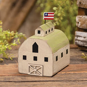 Distressed Carved Wood Americana Barn