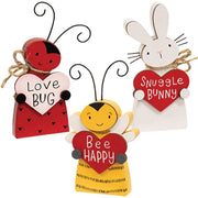 Spring Animal Heart Sitter  (3 Count Assortment)