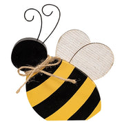 Wooden Bee Sitter with Burlap Wings  (3 Count Assortment)