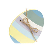 Dots & Stripe Wooden Easter Egg Sitter with Jute Bow  (3 Count Assortment)