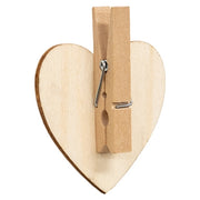 Wooden Gold Tipped Heart Clips (Set of 12)