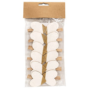 Wooden Gold Tipped Heart Clips (Set of 12)