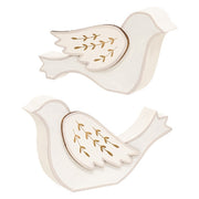 Gold Leaf Wooden Dove Sitters (Set of 2)