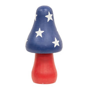 Wooden Americana Mushroom Sitters (Set of 3)
