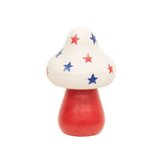 Wooden Americana Mushroom Sitters (Set of 3)