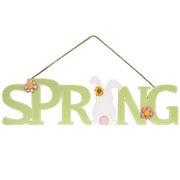 Green Spring & Bunny Cutout Wood Hanger