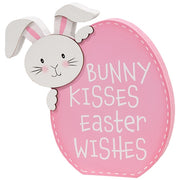 Bunny Kisses Easter Egg Wooden Sitter