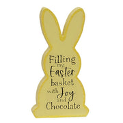 Bunny Kisses/Joy and Chocolate Wooden Bunny Sitter  (2 Count Assortment)