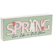 Live Life in Full Bloom Bunny Spring Box Sign