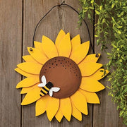 Layered Wood Sunflower & Bee Hanger