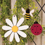 Ladybug Bee & Daisy Ornaments (Set of 3)