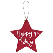 Fourth of July Wooden Star Ornament  (3 Count Assortment)