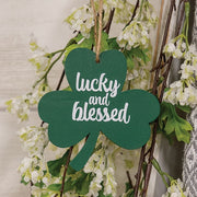Lucky and Blessed Wooden Shamrock Ornament