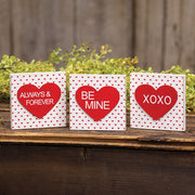 Layered Heart Square Block  (3 Count Assortment)