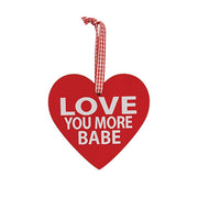 Love You More Wooden Heart Ornament  (3 Count Assortment)