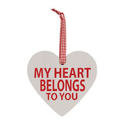 Love You More Wooden Heart Ornament  (3 Count Assortment)