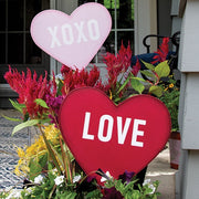 XOXO Pink Heart Planter Stake Topper