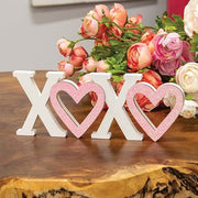 Hearts & Kisses Wooden Cutout Sitter