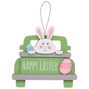 Happy Easter Wooden Pickup Truck Hanger  (3 Count Assortment)