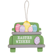 Happy Easter Wooden Pickup Truck Hanger  (3 Count Assortment)