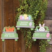 Happy Easter Wooden Pickup Truck Hanger  (3 Count Assortment)