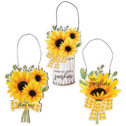 Hello Sunshine Sunflower Ornament  (3 Count Assortment)