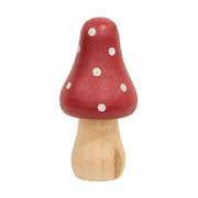 Red & White Dotted Wooden Mushrooms (Set of 3)