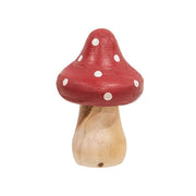 Red & White Dotted Wooden Mushrooms (Set of 3)