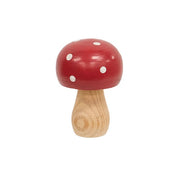 Red & White Dotted Wooden Mushrooms (Set of 3)