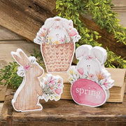 Bunny Basket Chunky Wooden Sitter  (3 Count Assortment)