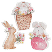 Bunny Basket Chunky Wooden Sitter  (3 Count Assortment)