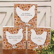 Floral Layered Chicken Box Sign  (3 Count Assortment)