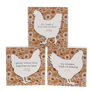 Floral Layered Chicken Box Sign  (3 Count Assortment)