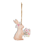 Bunny Basket Wooden Ornaments (Set of 3)