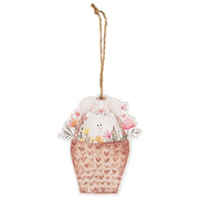 Bunny Basket Wooden Ornaments (Set of 3)