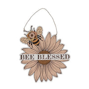 Blessed Bee Flower Wooden Hanger  (3 Count Assortment)