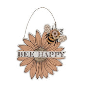 Blessed Bee Flower Wooden Hanger  (3 Count Assortment)