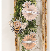 Blessed Bee Flower Wooden Hanger  (3 Count Assortment)