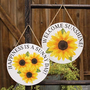 Sunny Day Round Sunflower Sign  (2 Count Assortment)