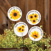 Hello Sunshine Sunflower Plant Poke  (4 Count Assortment)