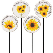 Hello Sunshine Sunflower Plant Poke  (4 Count Assortment)